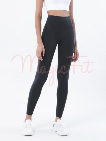 High Performance Seamless Sports Leggings with Back Pocket in Black