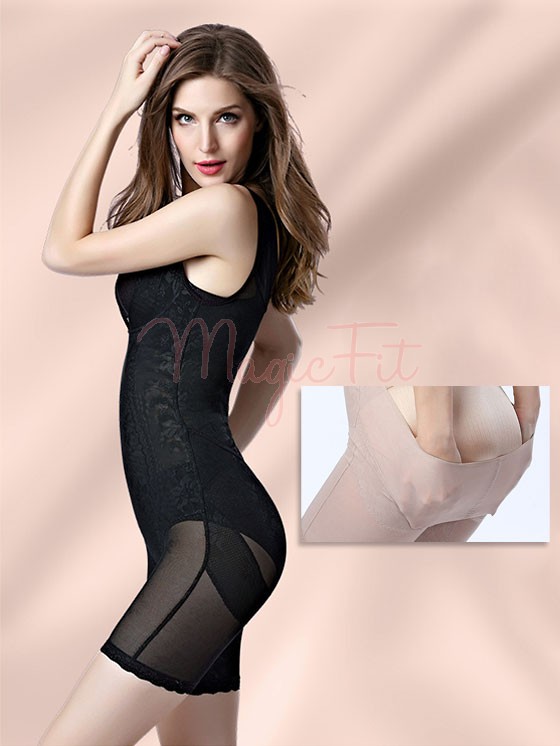 4 in 1 Micro Mesh Waist Slimmer Push-Up Bodysuit with Thigh